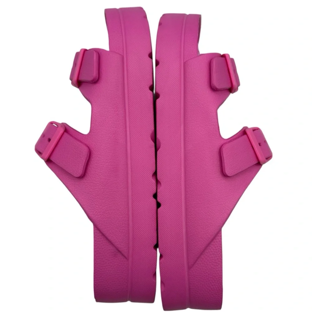 BAMBOO Glee-01 Platform Jelly Slip on Sandals Fushia/Hot Pink Size 8 - LIKE NEW - Picture 3 of 7
